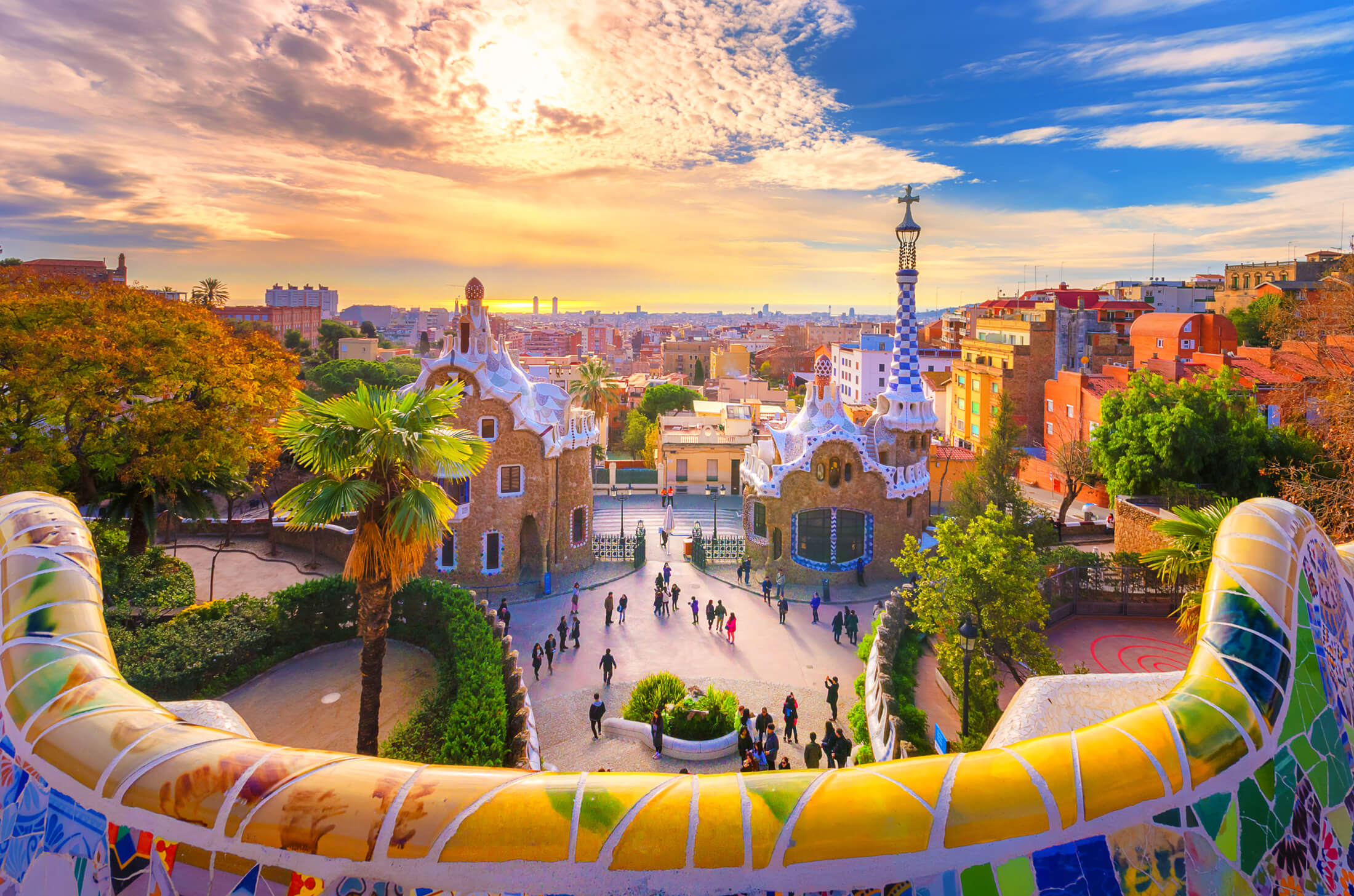 Gaudího park Guell v Barcelone, Španielsko