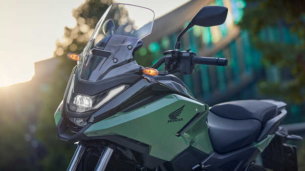Detail motocykla NC750X zobrazujúci udržateľný materiál Durabio™.