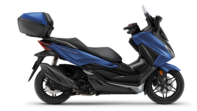 Forza 350 s horným kufrom Smart a Honda systémom ovládania chytrého telefónu hlasom 2024 Matte Pearl Pacific Blue