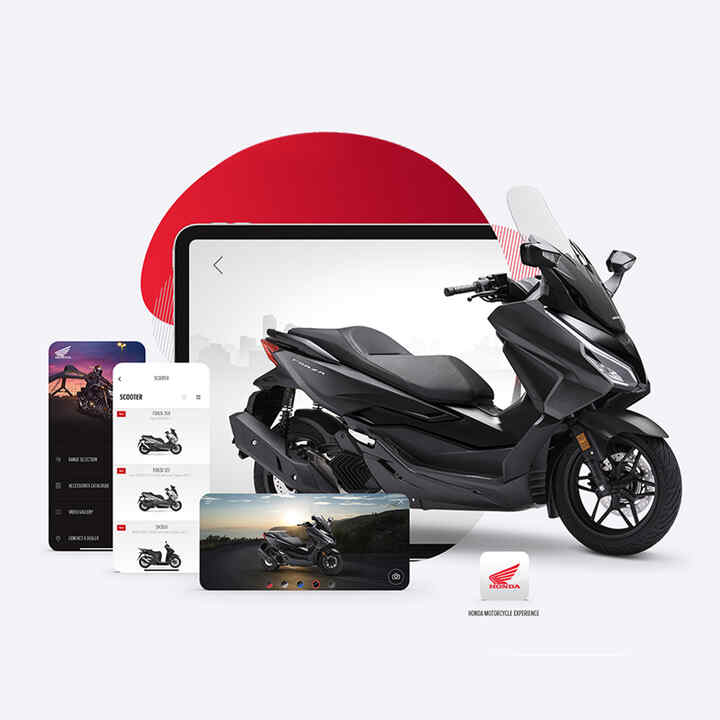 Aplikácia Honda Motorcycles Experience s modelom Forza 125.