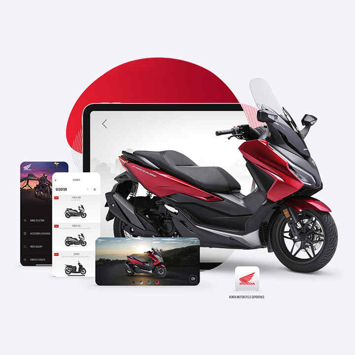 Aplikácia Honda Motorcycles Experience s modelom Forza 350